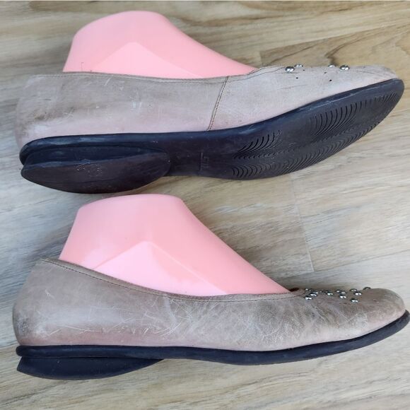 🐞Steve Madden Tan Bedazzled Rhinestone Ballet Flats Size 8 - Picture 4 of 9